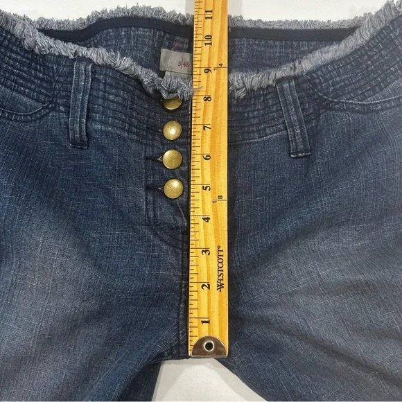 5/48 jeans flares blue with black lace womens size 8 blue boho festival concert - Picture 12 of 16